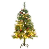 Brad Crăciun artificial articulat cu 150 LED-uri/globuri 150 cm