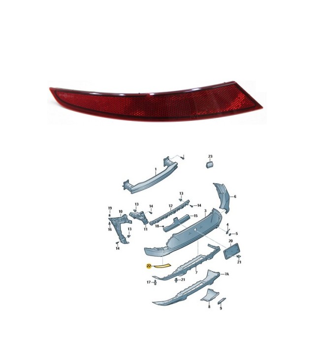 Catadioptru reflectorizant spate Cupra Formentor, 07.2020-06.2024, partea stanga, original,