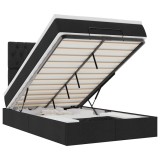 Cumpara ieftin Cadru de pat otoman cu saltea Negru 120x190 cm Tesatura