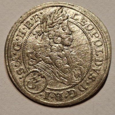 Austria 3 kreuzer 1696 CB argint Leopold l foto