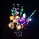 Buchet de flori de construit, cu lumini LED si telecomanda, 757 piese,multicolor, 10-14 ani, Unisex