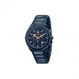 Maserati Stile Ceas Bărbătesc Cronograf Quartz 45mm cu Brățară Metalică Albastră