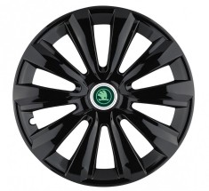 Set 4 Capace Roti Autohelix MSA&reg; potrivite jantelor de 16 inch, pentru Skoda Verde model Delta Black