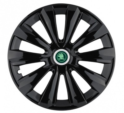 Set 4 Capace Roti Autohelix MSA&amp;reg; potrivite jantelor de 16 inch, pentru Skoda Verde model Delta Black foto