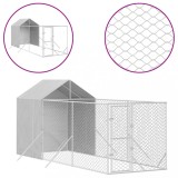 Cumpara ieftin Padoc de exterior cu acoperis argintiu 2x6x2,5m otel galvanizat