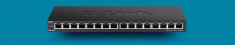 D-link switch dgs-1016s 16 porturi gigabit capacity 32gbps jumboframe 9216 bytes auto mdimdix fanless desktop foto