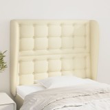VidaXL Tăblie de pat cu aripioare, crem, 83x23x118/128 cm, piele eco