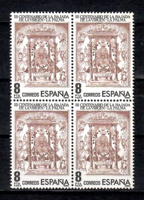 Spania1980-300 de ani de la Apariția Fecioarei Zăpezii la La Palma,Bloc de 4,MNH foto