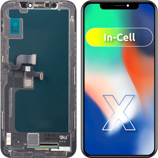 Display cu Touchscreen ZY pentru Apple iPhone X, cu Rama, Versiune LCD In-Cell, Negru