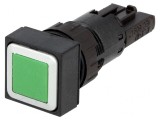 Comutator cu apăsare 16mm verde
