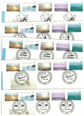 Australian Antarctic 1988 - Peisaje, lot 5 plicuri FDC foto