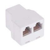 Adaptor RJ45 Mama - 2xRJ45 Mama, 8P8C, Alb - Splitter/Duplicator Ethernet