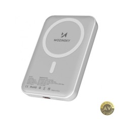 Baterie Externa Wireless WZK WRW349YWS 10000mAh 20W PD + FQI 1 x QI - 1 x USB-C Alba