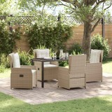 Cumpara ieftin Set de masa pentru gradina 5 buc. Beige si gri deschis