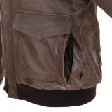 Geaca moto din piele pentru barbati W-TEC Black Heart Bomber maro