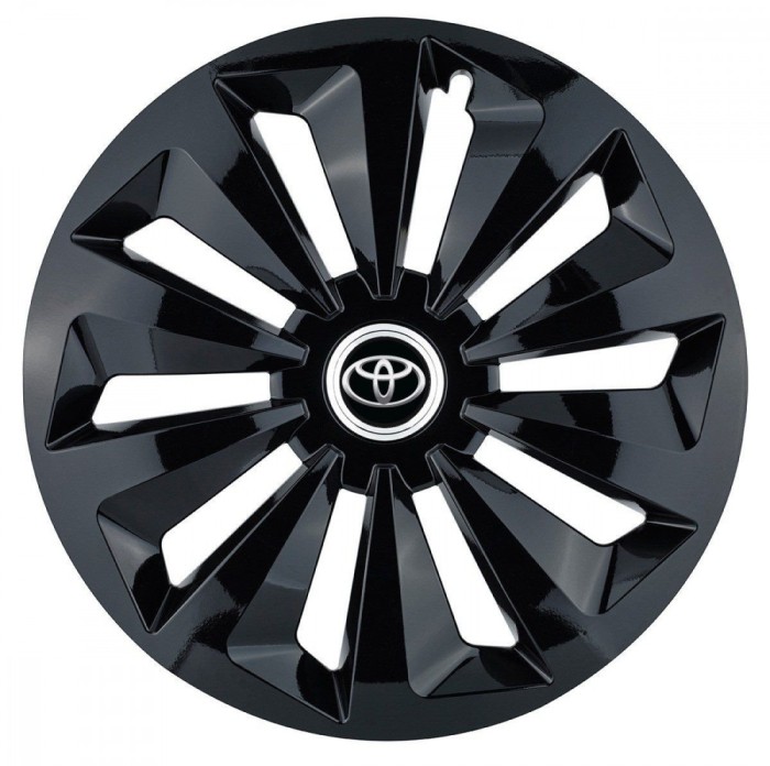Set 4 capace roti pentru Toyota, model Fox Black, R16
