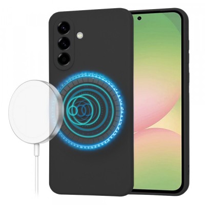 Husa MagSafe pentru Samsung Galaxy A56 A566, Techsuit, SoftFlex, Neagra foto