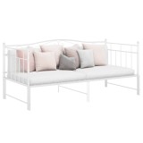 vidaXL Cadru pat canapea extensibilă, alb, 90x200 cm, metal 324783