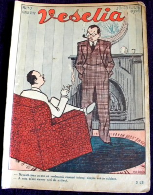 Revista &amp;rdquo;VESELIA&amp;rdquo; &amp;ndash; Nr. 30 / 1936, ilustratii erotice art deco, ilustrator PAL foto
