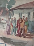 Iasi - acuarelă de Tanasis Liulius, PLEC&Acirc;ND LA LUCRU