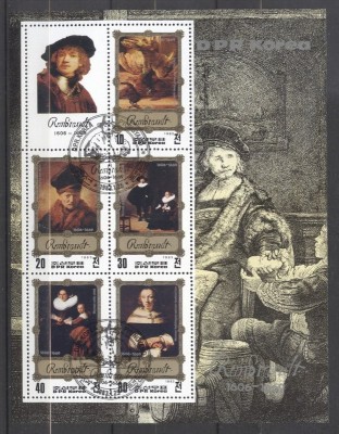 Korea 1983 Paintings, Rembrandt, perf. sheet, used T.253 foto