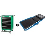 Carucior scule cu 7 sertare Mannesmann 28270, 321 piese + Pat mobil Scheppach 5903501917