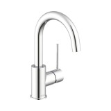 Cumpara ieftin Baterie Lavoar Inalta Avital Clyde Crom Pipa Pivotanta Monocomanda Cartus Ceramic Ventil Push-Open Montaj Blat Alama Cupru