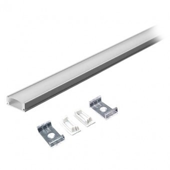 PROFIL ALUMINIU PENTRU BANDA LED 2M 23.5MM X 10MM ALB foto