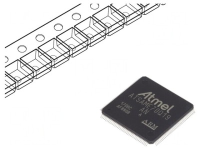 Microcontroler ARM LQFP144 1,62-3,6VDC ATSAME70Q19A-AN foto
