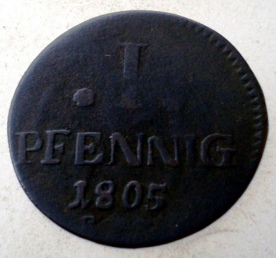 F.048 GERMANIA HESSE-DARMSTADT 1 PFENNIG 1805 foto