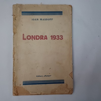 LONDRA 1933- IOAN MASOFF CU DEDICATIE SI SEMNATURA-1934 X1. foto