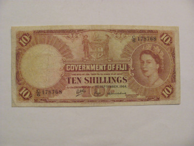 CY - 10 shillings 1964 Fiji / Regina Elzabeth II / RARA foto