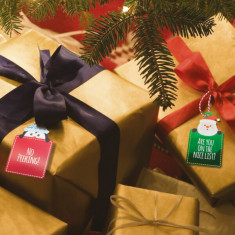 Etichetă cadou de Crăciun - hârtie - 9 x 5 cm - 12 buc / pachet