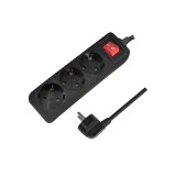 PRELUNGITOR LOGILINK, Schuko x 3, cablu 3G 1.5mm2, 230 V/16 A, 50 Hz, max. 3500 W, buton intrerupator iluminat, IP20, 1.4m, negru, &amp;quot;LPS206B&amp;quot;