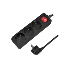 PRELUNGITOR LOGILINK, Schuko x 3, cablu 3G 1.5mm2, 230 V/16 A, 50 Hz, max. 3500 W, buton intrerupator iluminat, IP20, 1.4m, negru, &amp;quot;LPS206B&amp;quot; (timbru v foto