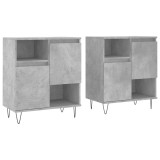 Servante, 2 piese, gri beton, lemn prelucrat