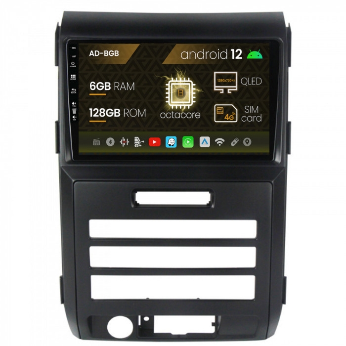 Navigatie Ford F150 (2008-2014), Android 12, B-Octacore 6GB RAM + 128GB ROM, 9 Inch - AD-BGB9006+AD-BGRKIT139