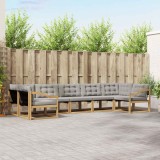 vidaXL Set de canapele de exterior cu pernă 7 pcs Alb și gri deschis 3389053
