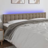 Cumpara ieftin Tăblie de pat cu LED, gri taupe, 160x5x78/88 cm, textil