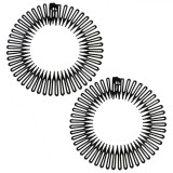Pieptene Rotund Femei, Model, Set 2 Bucăți, Negru, Diametru 11cm, Oem