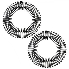 Pieptene Rotund Femei, Model, Set 2 Bucăți, Negru, Diametru 11cm