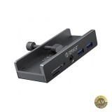 Hub USB-C Orico MH5PMM Clamp 2 x USB-A 3.0 - 1 x SD - 1 x microSD - 1 x Jack 3.5mm Negru