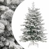 VidaXL Brad de Crăciun artificial cu balamale și zăpadă pufoasă 150 cm 358385