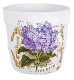 Ghiveci ceramica decorativ pentru interior exterior design Flori Liliac, 15.5 cm