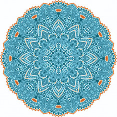 Sticker decorativ, Mandala , Albastru, 60 cm, 4870ST