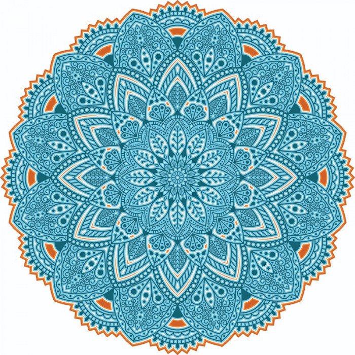 Sticker decorativ, Mandala , Albastru, 60 cm, 4870ST