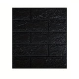 Set 10 placi tapet 3d, flippy, 35 x 38 cm, grosime 3 mm, din polietilena, model caramida, suprafata acoperita 1.33 mp, negru