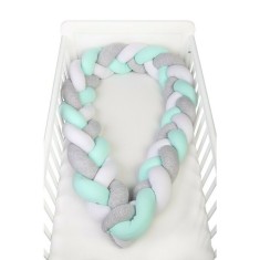 Protectie laterala, Pentru patut, Lungime 240 cm, Tip Bumper impletit, Utilizabil si ca baby nest, Din tricot, Trend, YappyKids, foto