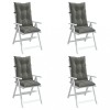 VidaXL Perne scaun cu spătar &icirc;nalt 4 buc. melanj gri 120x50x7cm textil 4002350