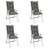 vidaXL Perne scaun cu spătar &icirc;nalt 4 buc. melanj gri 120x50x7cm textil
